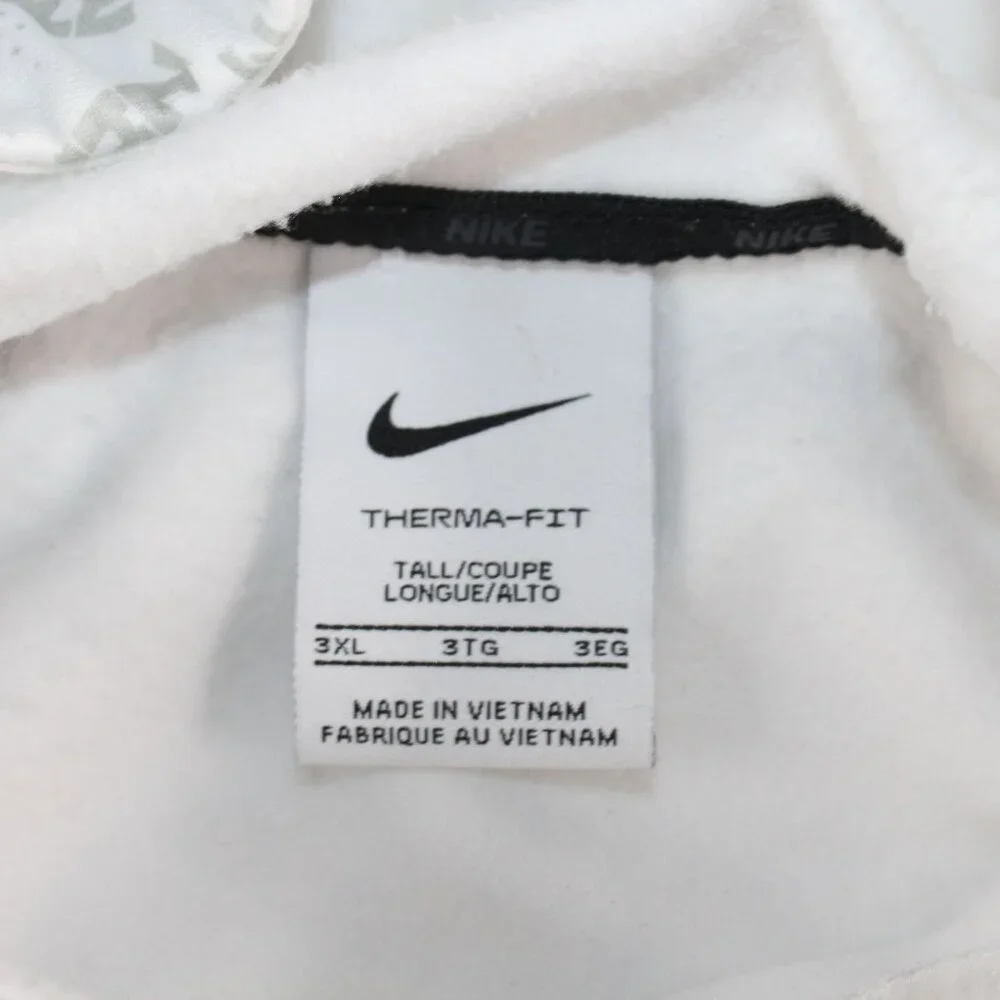 Nike Therma Fit 3XL All Over Print White Gray Hoodie Nike Spell Out Streetwear - Picture 12 of 16